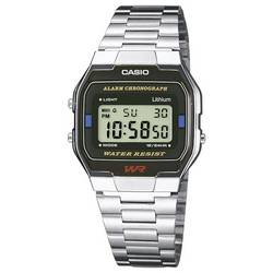 Casio Chronograph Armbanduhr A163WA-1QES (L x B x H) 36.8 x 33 x 9.1 mm Silber Gehäusematerial=Edelstahl Material (Armband)=Edelstahl