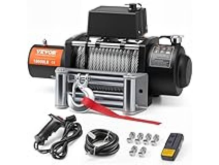 VEVOR Treuil Électrique 8165 kg/18000 lbs, Treuil pour Camion avec Câble en Acier 1,1x2590,8 cm, Guide-câble, Télécommande sans Fil et Filaire, Étanche IP55, pour Remorquage SUV, Tout-Terrain, Bateau