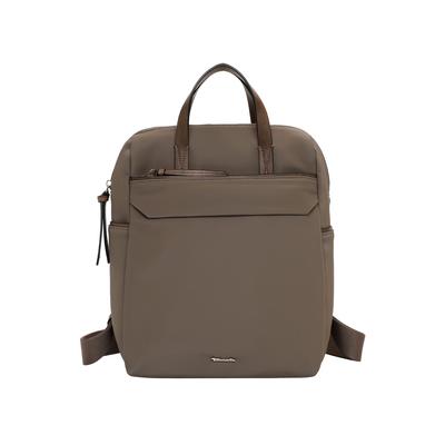 Rucksack TAMARIS "Rucksack TAS Margitta", Damen, Gr. B/H/T: 26cm x 35cm x 13cm, grau (taupe 900), Polyurethane, Rucksäcke Rucksack