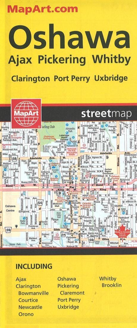 Carte d'Oshawa Ajax Pickering Whitby   Canadian Cartographics Corporation