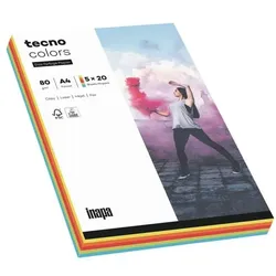 tecno Multifunktionales Druckerpapier »tecno Colors« im Intensivfarben-Mix mehrfarbig