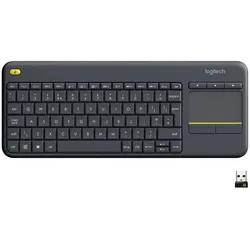 Logitech K400 Plus (US, Kabellos), Tastatur, Schwarz