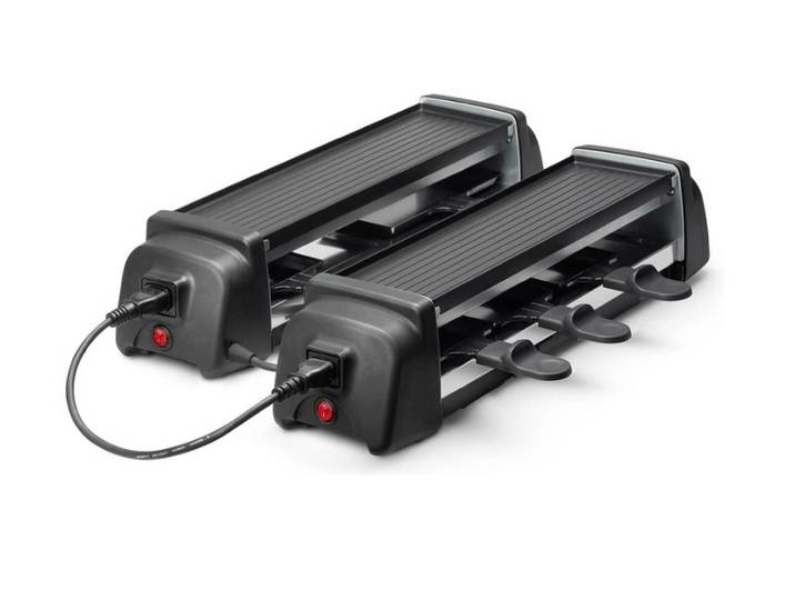 OHMEX Raclette OHM-RCL-4002 8 Personen , schwarz, Raclettes, Antihaftbeschichtung, Raclette
