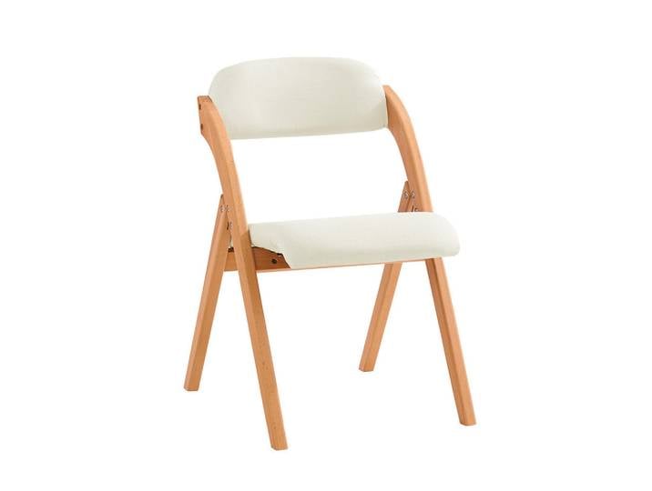 SoBuy Klappstuhl Weiß, Holz, 47x93x8 cm, Esszimmer, Stuhl, Klappstühle