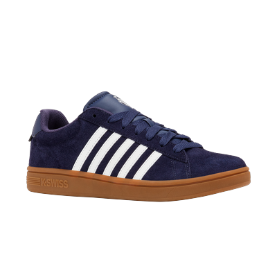 Sneaker K-SWISS "Court Tiebreak II SDE", Herren, Gr. 43, Synthetik, blau (navaca, bwht, gum), Leder, Schuhe Sneaker