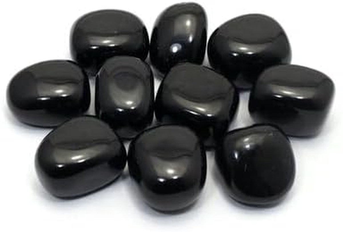 Zwarte Onyx Steen - Glad Gepolijste Edelsteen Tumble - Decoratie - 20-25mm - Zwart