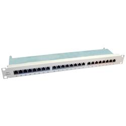 VALUE Cat.6 (Class E) 19-Zoll-Patchpanel, 24 P, geschirmt, grau 26.99.0354