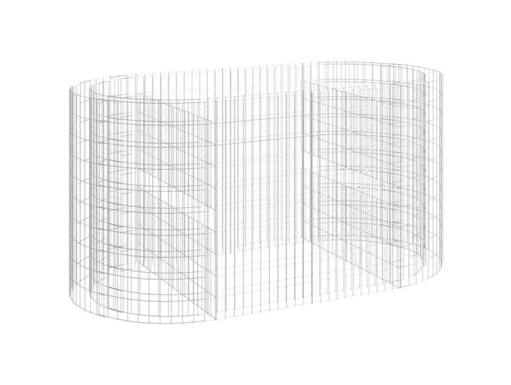 vidaXL Gabionen-Hochbeet Verzinktes Eisen 200/100/100 Cm, Silberfarben, Metall, Oval, 200x100x100 cm, Gartenzubehör, Hochbeete