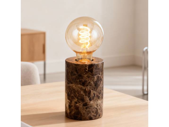 Tischleuchte Frigid Ø 8cm Multicolor/Rotbraun Material: Stein Steinart: Marmor Glühlampe E27