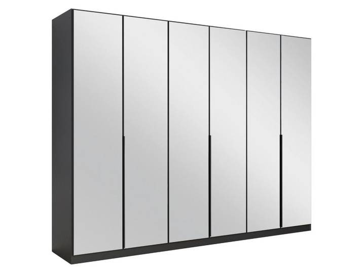 Drehtürenschrank Skyla Grau/Glas B: 271 cm