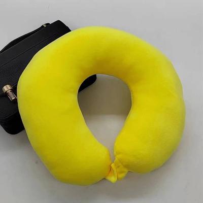Uplift Picks Portable U Shaped Cervical Neck Pillow Soft Travel And Car Neck Support Pillow yellow