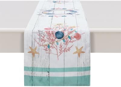 Laural Home "Coastal Christmas Table Runner - 13"" x 72"""