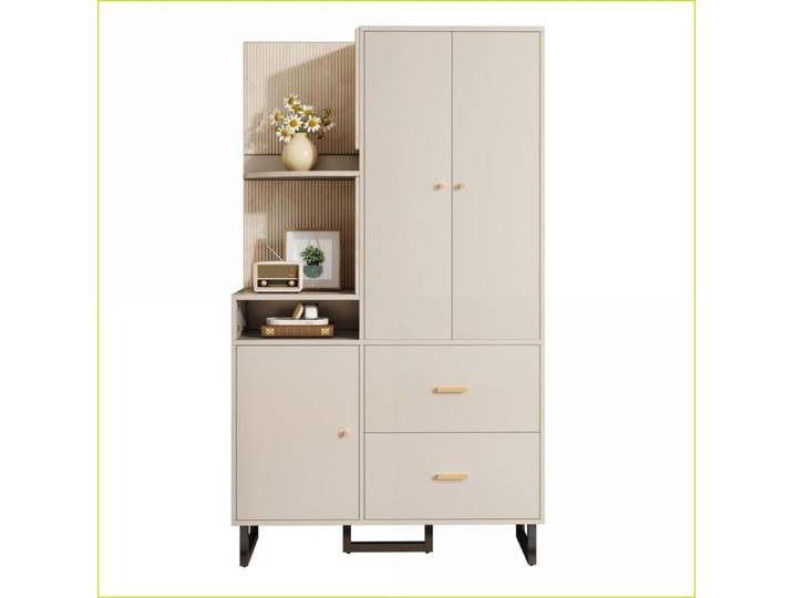 Dressers Chests & Wardrobes - Garderobe Compacte Flur Soft-Touch - Beige & Gris