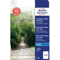 AVZ C2580 - Inkjet, Fotopapier, 13x18, 250 g/m2, seidenmatt, 50 Blatt