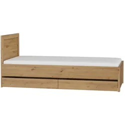 KINDERBETT 90/200 Kasla Holz und Anthrazitgrau