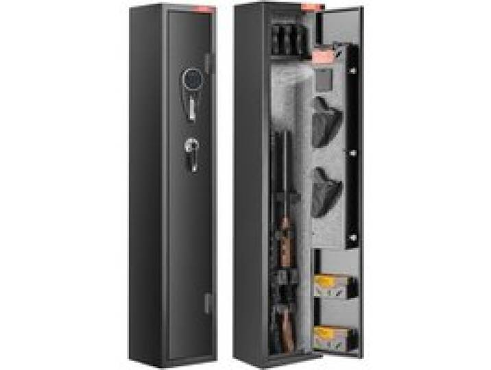 VEVOR Armoire à 2 fusils, coffre-fort pour armes à fusils avec serrure et clavier numérique, rangement pour armes à feu à accès rapide avec étagère amovible, pour fusils et pistolets domestiques