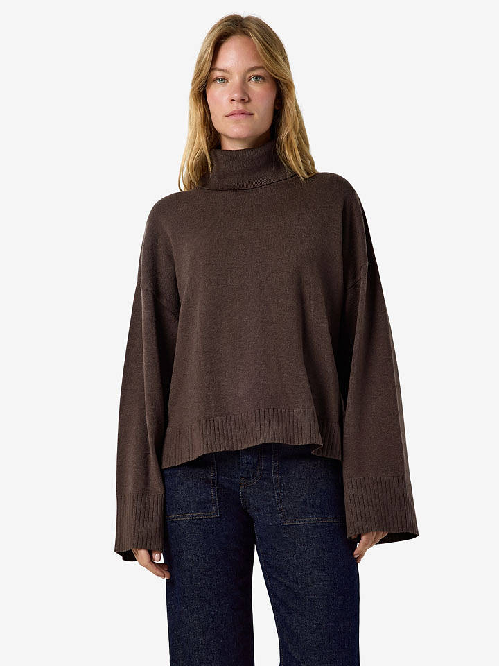 Noisy may Rollkragenpullover in Dunkelbraun - XS