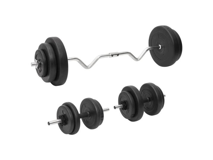 vidaXL Curlhantel und Kurzhantel mit Gewichten 60 kg