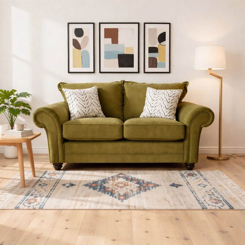 Rosalind Wheeler Dalton Textured Wave Sofa- Made in the UK Sage 2
