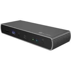 Icy Box IB-DK8801-TB4 (Thunderbolt, 10 Ports), Dockingstation + USB Hub, Grau, Schwarz