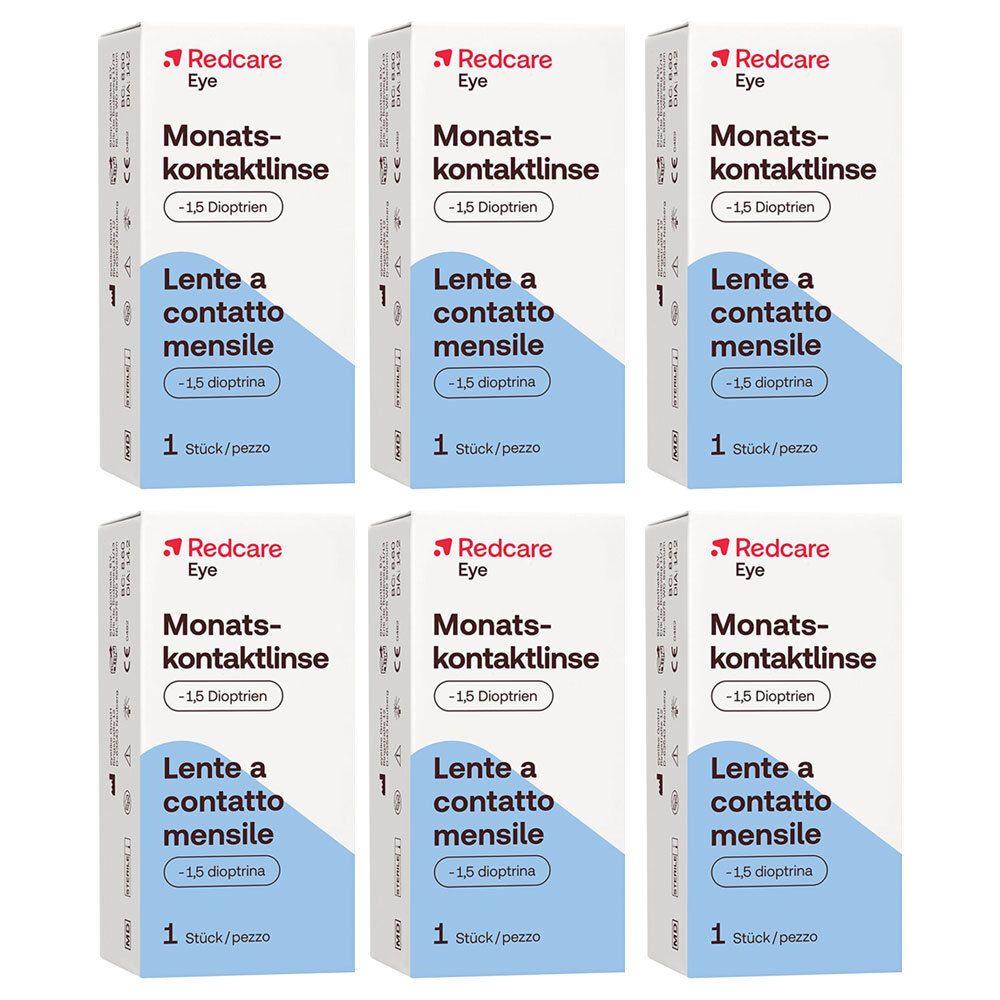Redcare Monatslinse -1,5dpt 6 Stück Kontaktlinsen
