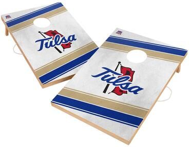Skip's Garage Tulsa Golden Hurricane 2x4 Tailgate Cornhole Boards