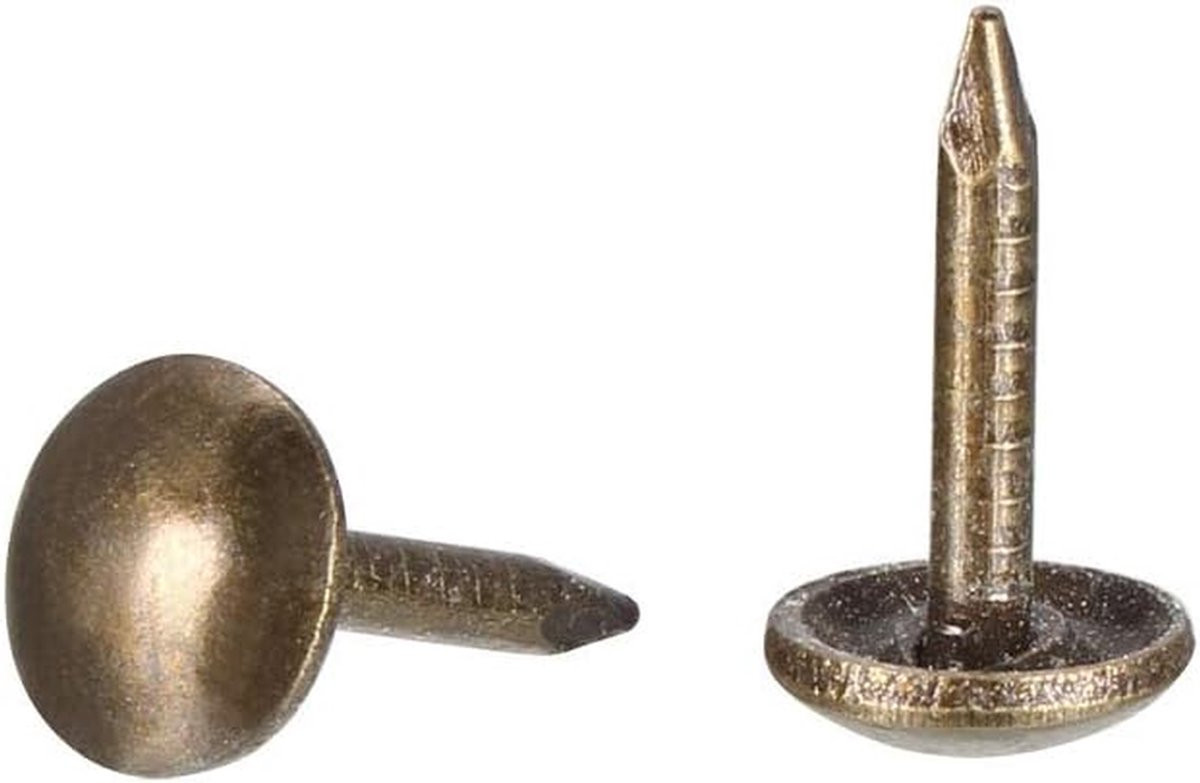 Decoratieve Punaises - Ronde Meubelspijkers in Brons - 6 mm x 8 mm