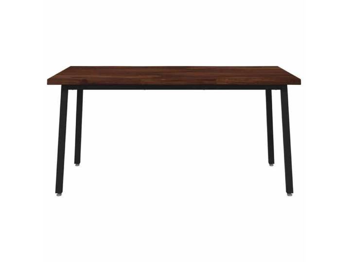 Table à manger en bord vivant - UU - Bois d'acacia massif - Marron foncé et noir - Bord vivant - 160x90x75 cm oiq40x