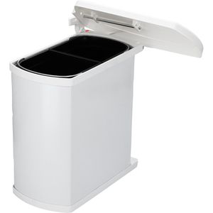 Hailo Einbaumülleimer AS Duo 8/8, 3416001, für Schränke ab 45cm, Kunststoff, 2x 8 Liter