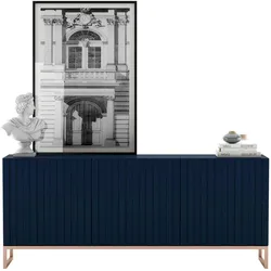 KOMMODE Elpis 3D Marineblau matt 168 cm mit Metallrahmen