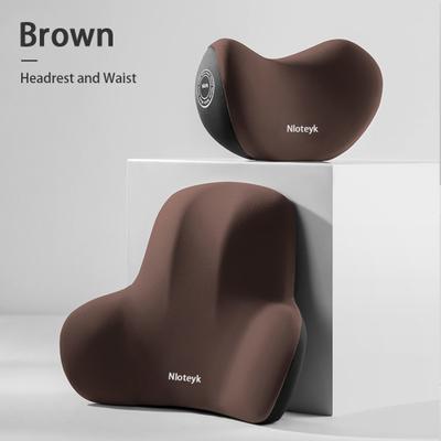 Inspire Daily Merch Memory Foam Car Neck Pillow, Backrest Cushion, Lumbar Support, Travel Seat Headrest, Protection Accessory brown