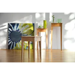 Beistelltisch Bonny aus massivem Eichenholz, klassisch-massiver Stil, natur, 60 cm hoch
