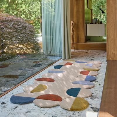 Wollteppich FLAIR RUGS "Mia Scallop", bunt (rostrot), B:80cm H:12mm L:230cm, Wolle, Teppiche, in Jakobsmuschel-Form