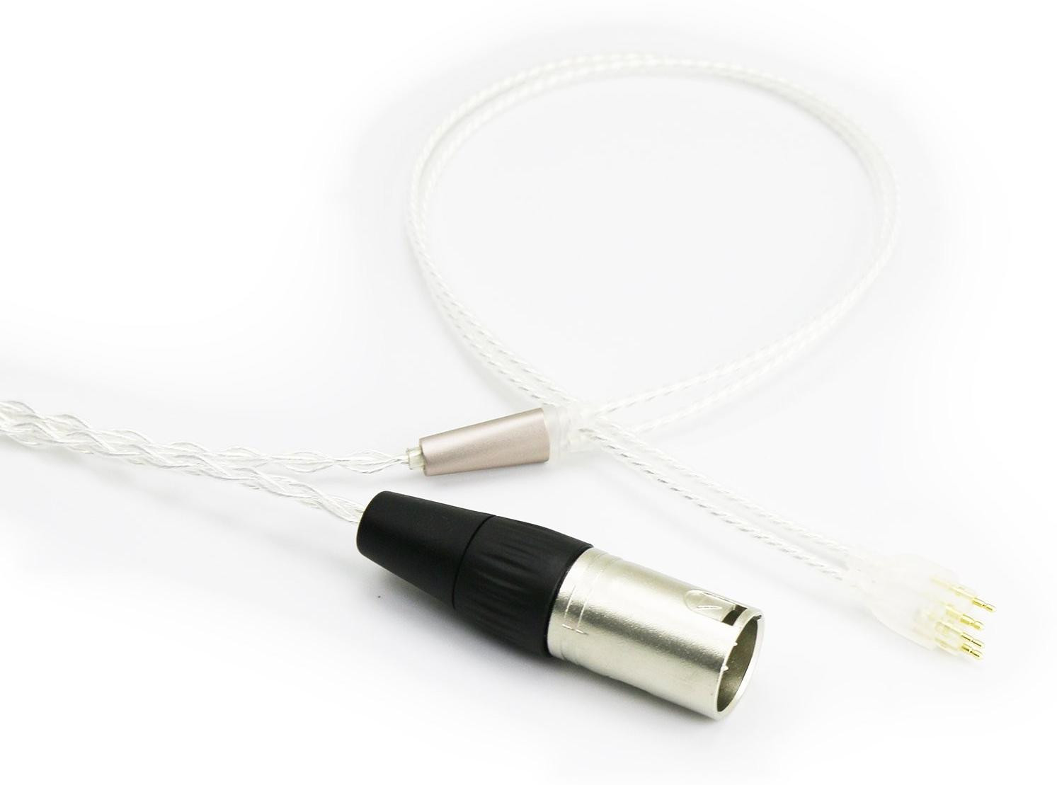 Merkloze Silver Plated Hifi Kabel met 4 Pin XLR voor Hoofdtelefoons
