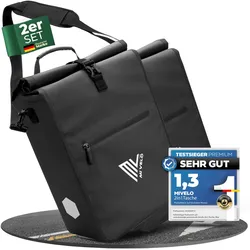 2in1 Fahrradtasche für Gepäckträger 25L „MAX“ - Schwarz - Bestseller,Neu,oft gekauft