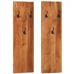vidaXL Wandgarderoben 2 Stk. 36x3x110 cm Massivholz Akazie