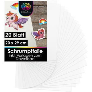 OfficeTree Schrumpffolie 7156, A4, bedruck- & bemalbar, 20 Folien