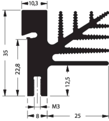 Fischer Elektronik 10101602 SK 482 50 SA + 2x THFU 2 Strangkühlkörper 4.75 K/W (L x B x H) 50 x 33 x 35mm TO-218, TO-220, TO-3P
