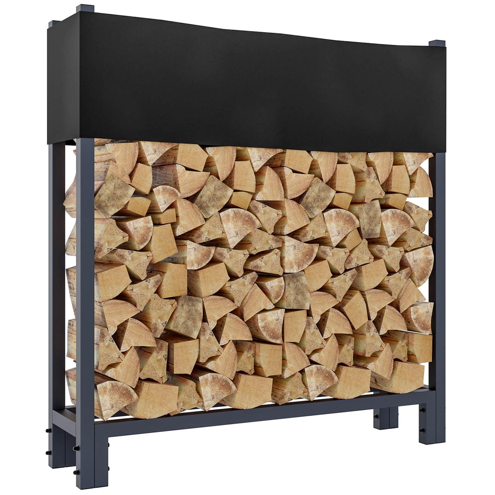 CLP Kaminholzständer + Abdeckplane Martin 25x110x115 cm Farbe: anthrazit, Größe: S