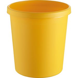 Helit Papierkorb H6105818, the german, gelb, rund, aus Kunststoff, 18 Liter
