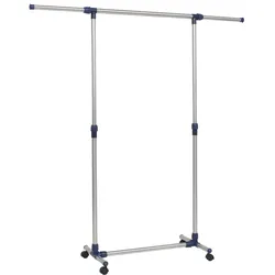 vidaXL Verstellbarer Kleiderständer Edelstahl 165x44x150 cm Silber