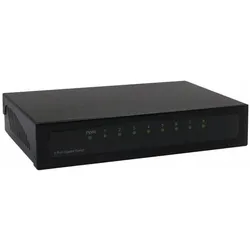 Dexlan 891008 ungemanaged Gigabit Ethernet (10/100/1000) Schwarz Netzwerk-Switch (8 Ports), Netzwerk Switch, Schwarz