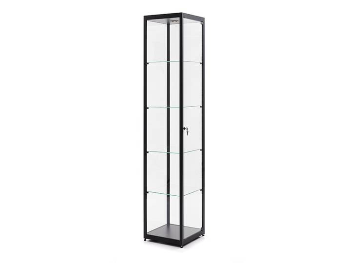 Vitrine sdb Aluminium schwarz eloxiert, 40x200x40 cm