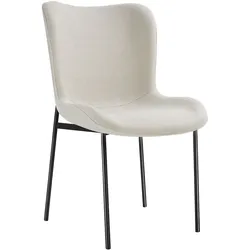 tectake Polsterstuhl Tessa  Webstoff Off-White/Schwarz