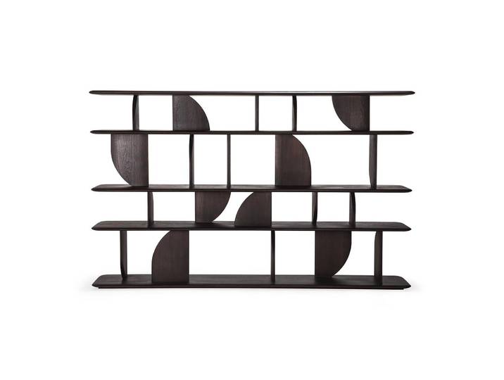 ETHNICRAFT bibliothèque verticale GEOMETRIC (Teck peint marron - bois massif)