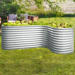 Vitavia Erweiterung "Curve" für Hochbeet "Terra 858",aluminium blank,80 x 86 cm