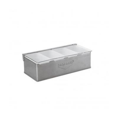 Behälter mit 4 Fächern Inox Paderno 32x16 H10 mit Deckel