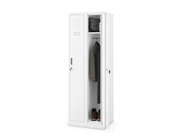 Armoire vestiaire industrielle en métal blanc KACPER II 600x1800x500 mm