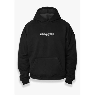 Kapuzensweatshirt DROPSIZE "Dropsize Herren Dropsize Heavy Oversize Crime Hoodie", Herren, Gr. M, schwarz, 70% Baumwolle, 30% Polyester, Rundhals, Sweatshirts