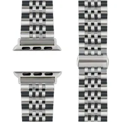 Nalia Trivio Edelstahl-Armband für Apple Watch, Metallarmband gebürstet - Stabil, Rostfrei & Glänzend (Edelstahl), Uhrenarmband, Silber